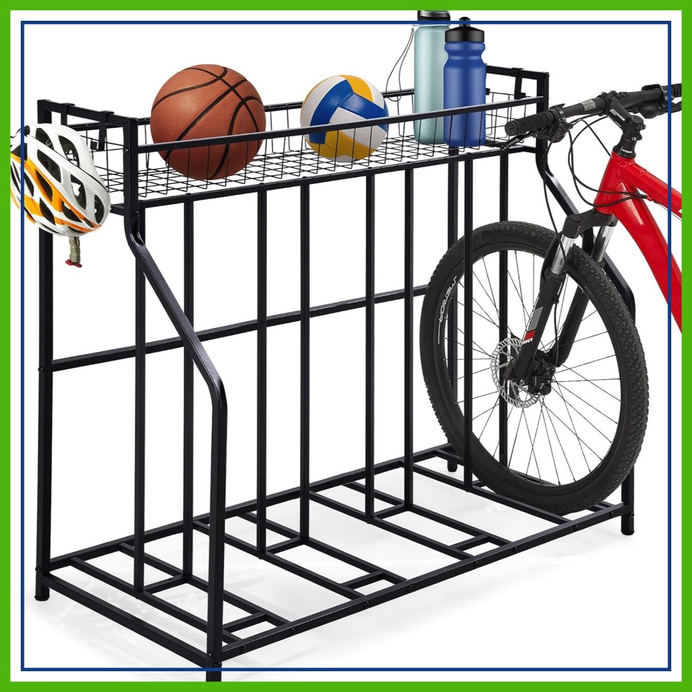 Mountain Biking Usa - 4-Bike Floor Stand, Indoor Bicycle Rack