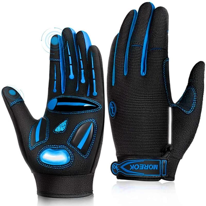 Mountain Biking Gloves Mens - MOREOK Cycling Gloves Gel Shockproof MTB