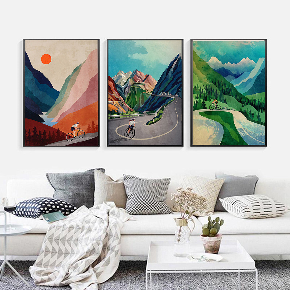 Bicycle Art Cycling Ascending  – Picture Of Mountain Biking Bewertung und Preis