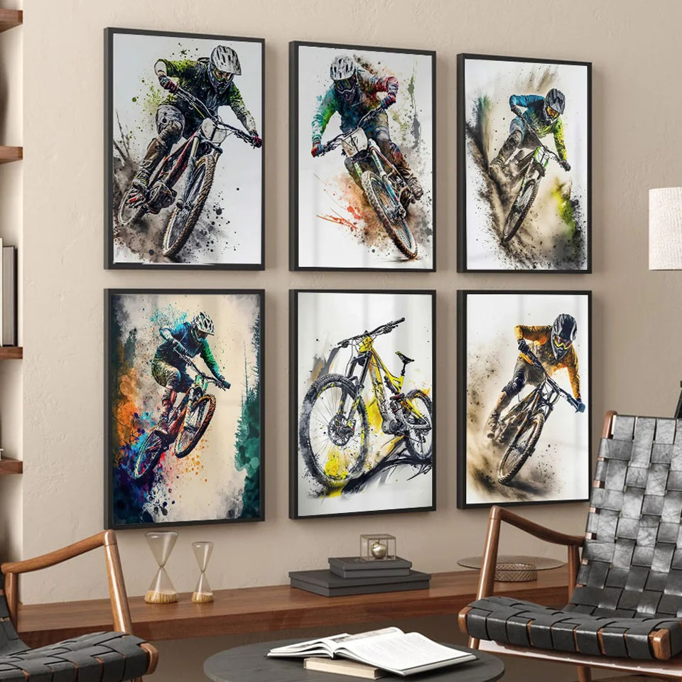 Mountain Bike Sports Wall Art  – Picture Of Mountain Biking Bewertung und Preis